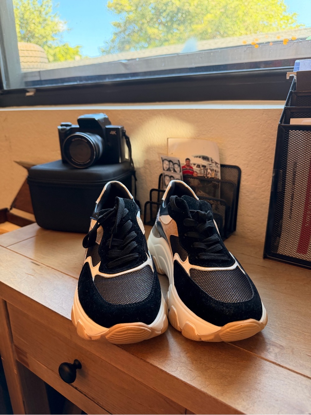 Black and White Chunky Men's Sneakers — Comfort-Driven Design
